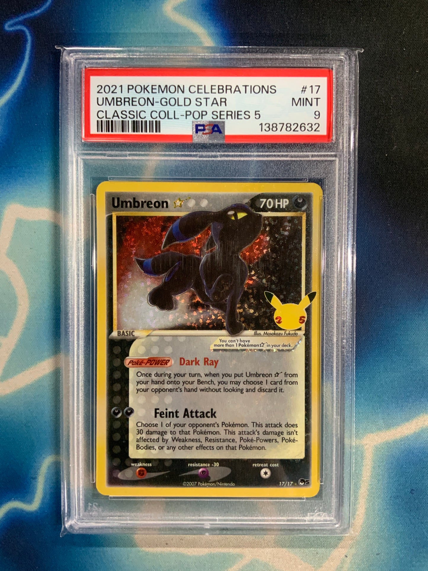 Umbreon Celebrations Classic Collection Gold Star PSA 9