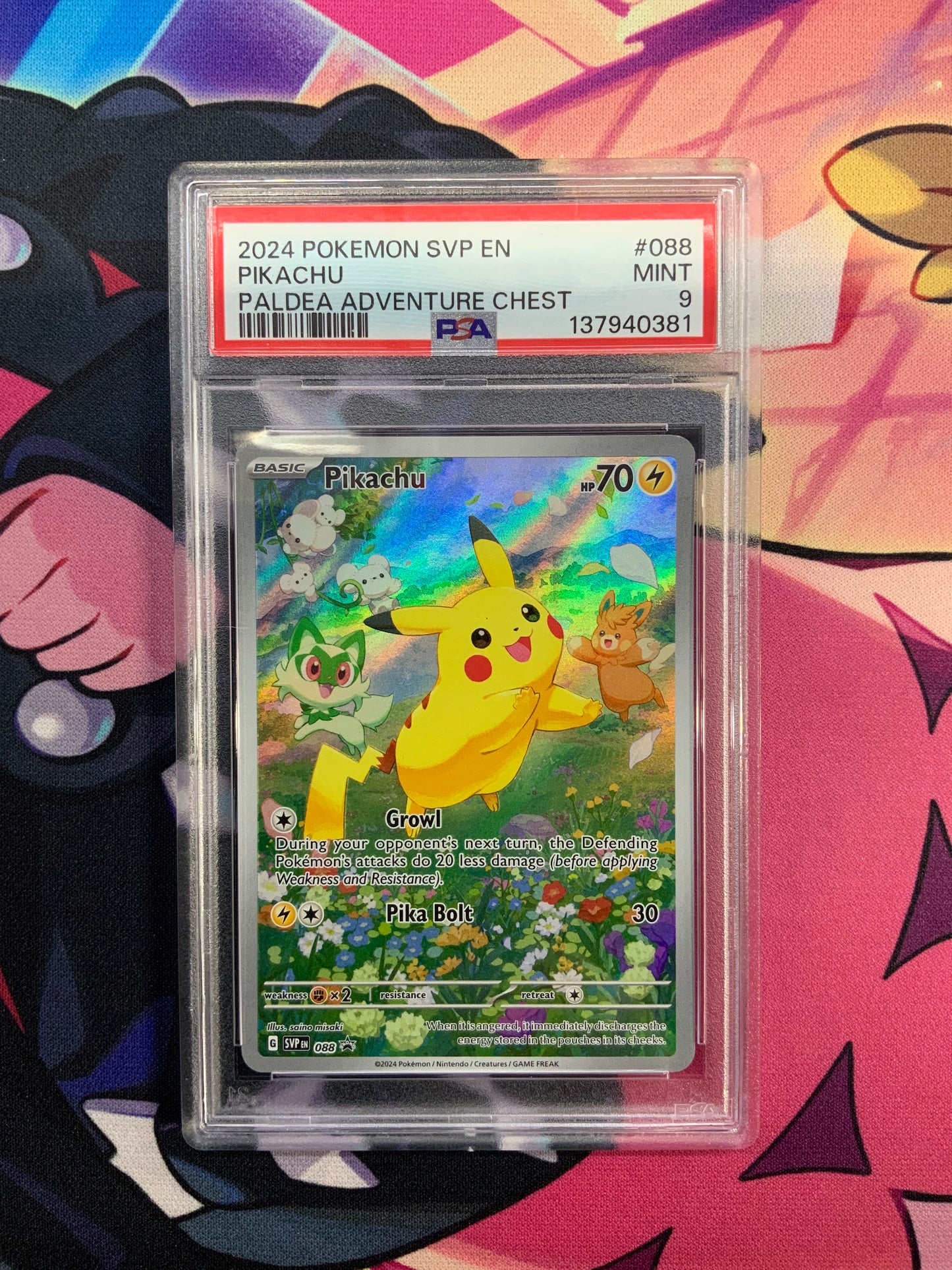 Pikachu - Paldea Adventure Chest - 088 - PSA 9