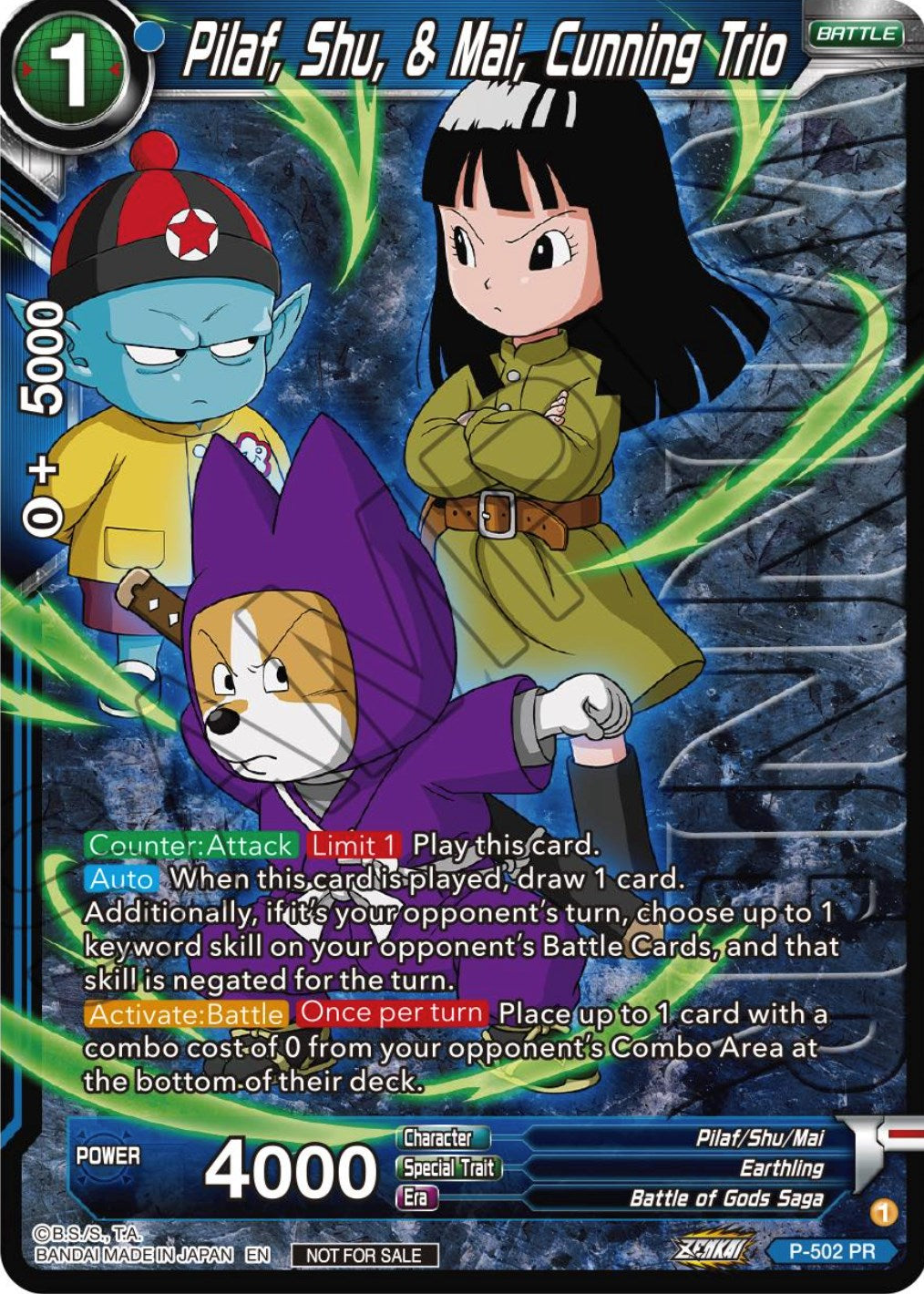 Pilaf, Shu, & Mai, Cunning Trio (Zenkai Series Tournament Pack Vol.4 Winner)