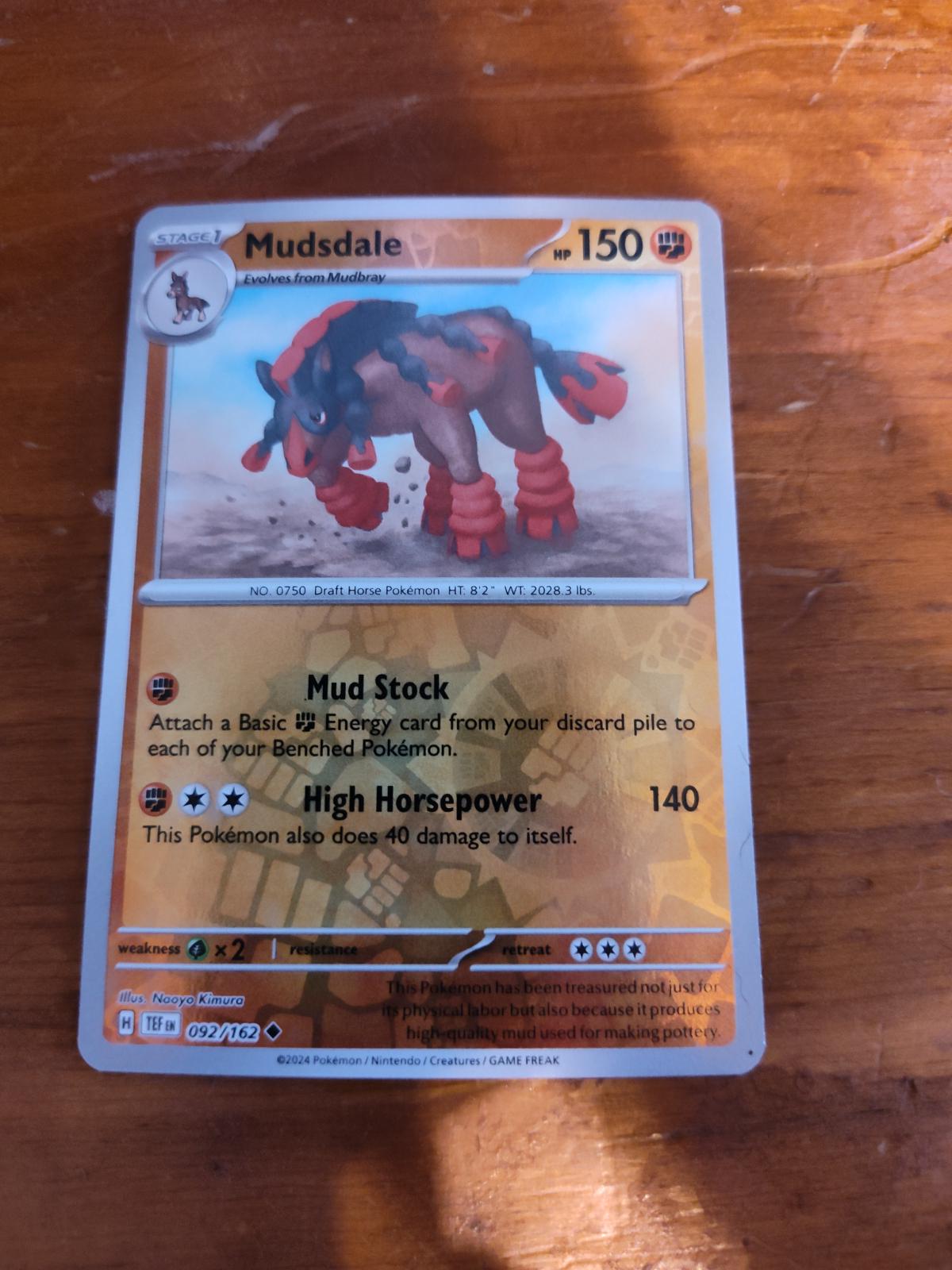mudsdale pokemon card - 092/162 [TEF This is of the Magic: The Gathering Commander Start Deck:(Red) Edward Newgate [ST-15] Nidorina