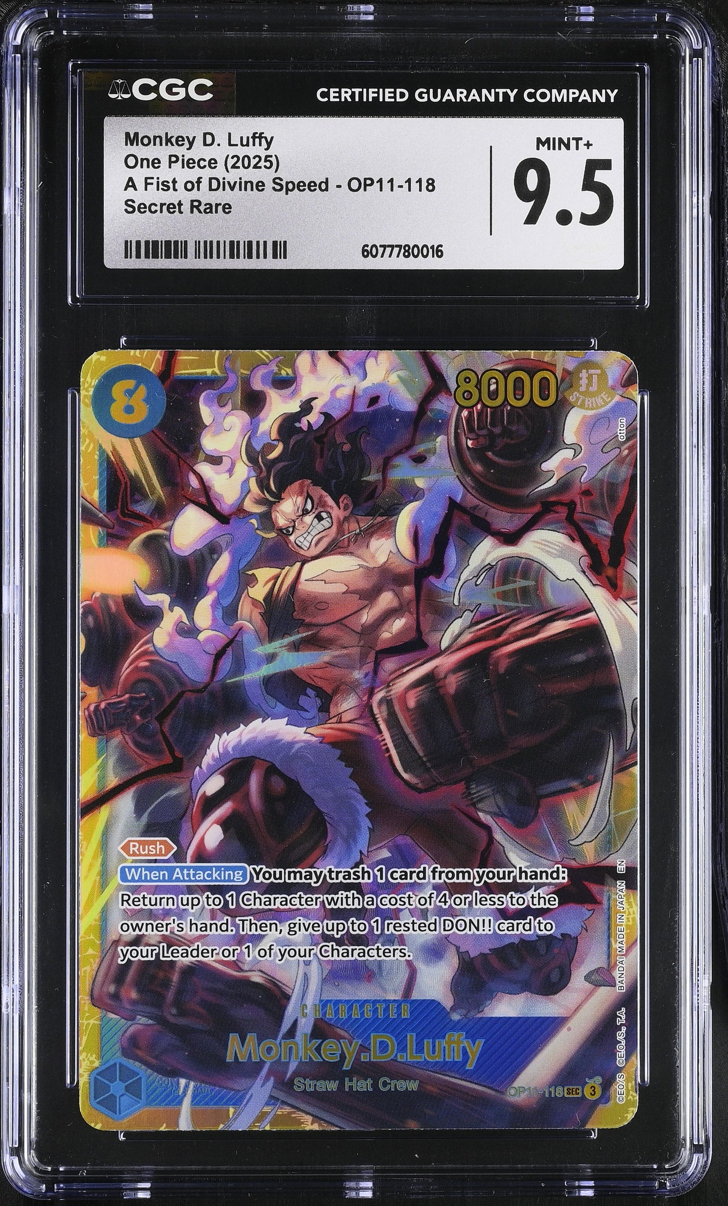 Monkey D. Luffy OP11-118 Secret Rare CGC 9.5