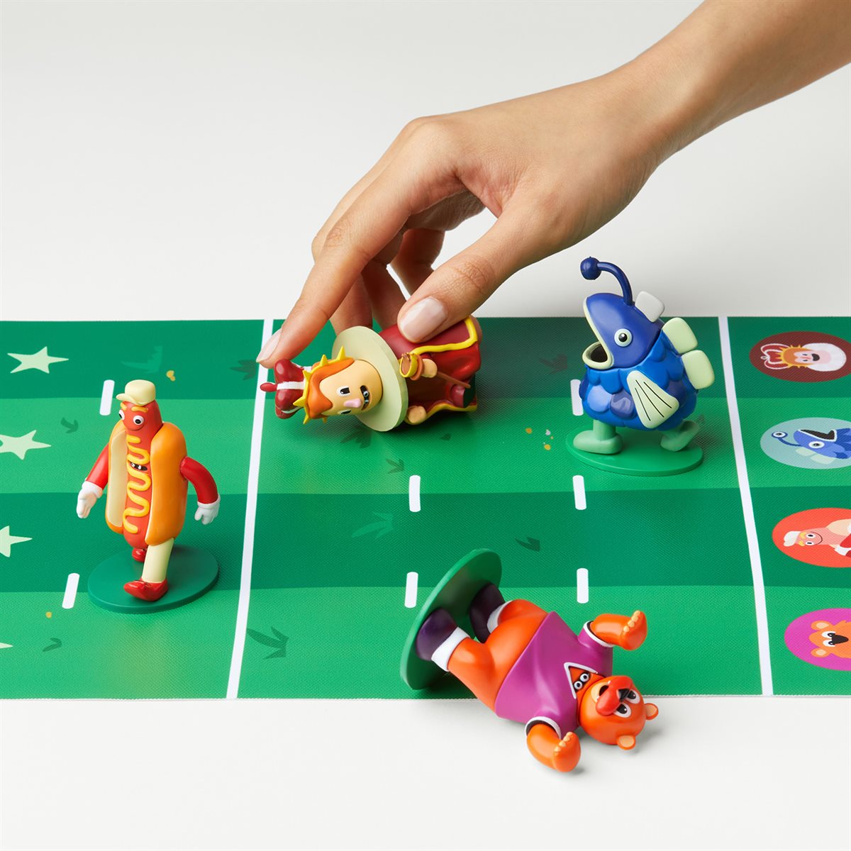 Hot Streak mascot racers in action on the game track