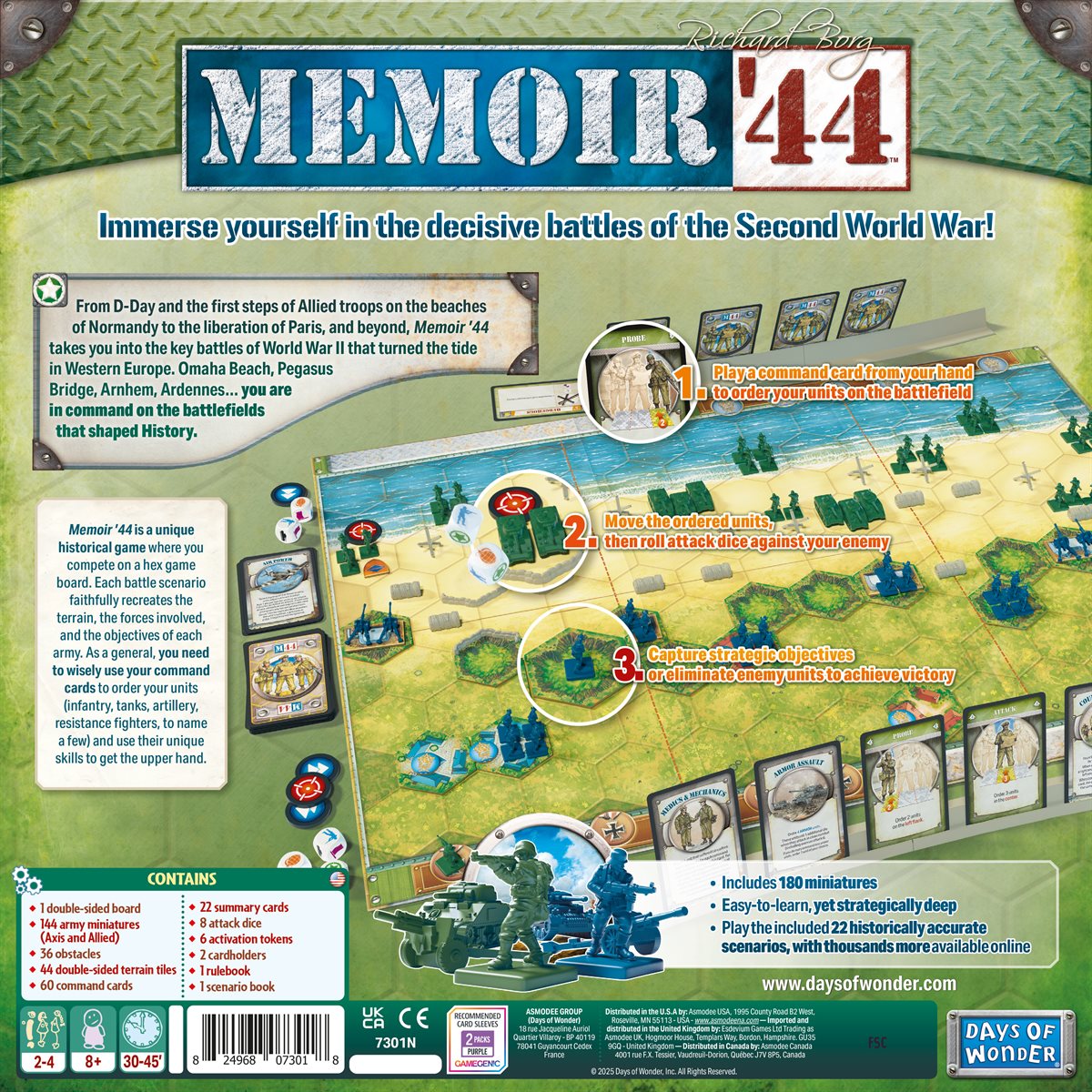 Memoir 44 Refresh English game board, cards, miniatures, and components
