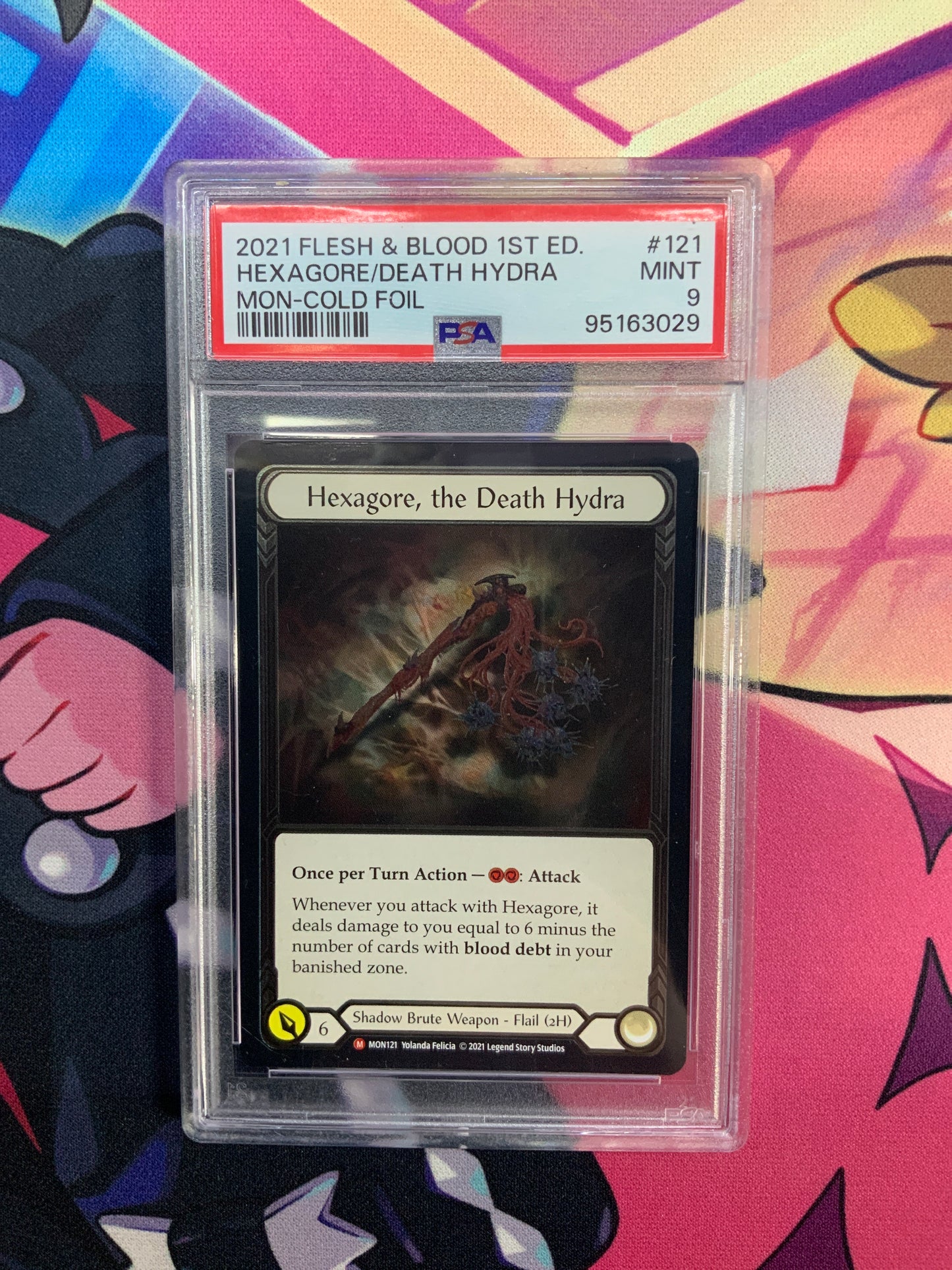 Hexagore, the Death Hydra - Flesh and Blood 1st Edition - Mon-Cold Foil - PSA 9