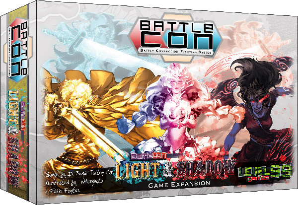 BattleCON Light & Shadow expansion box featuring four illustrated fighters
