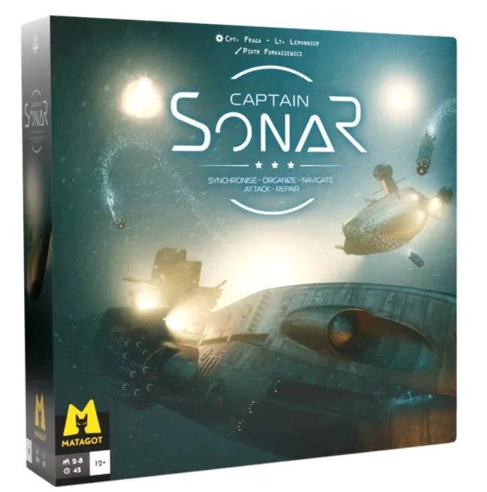 Captain SONAR base game box shown at a three-quarter angle