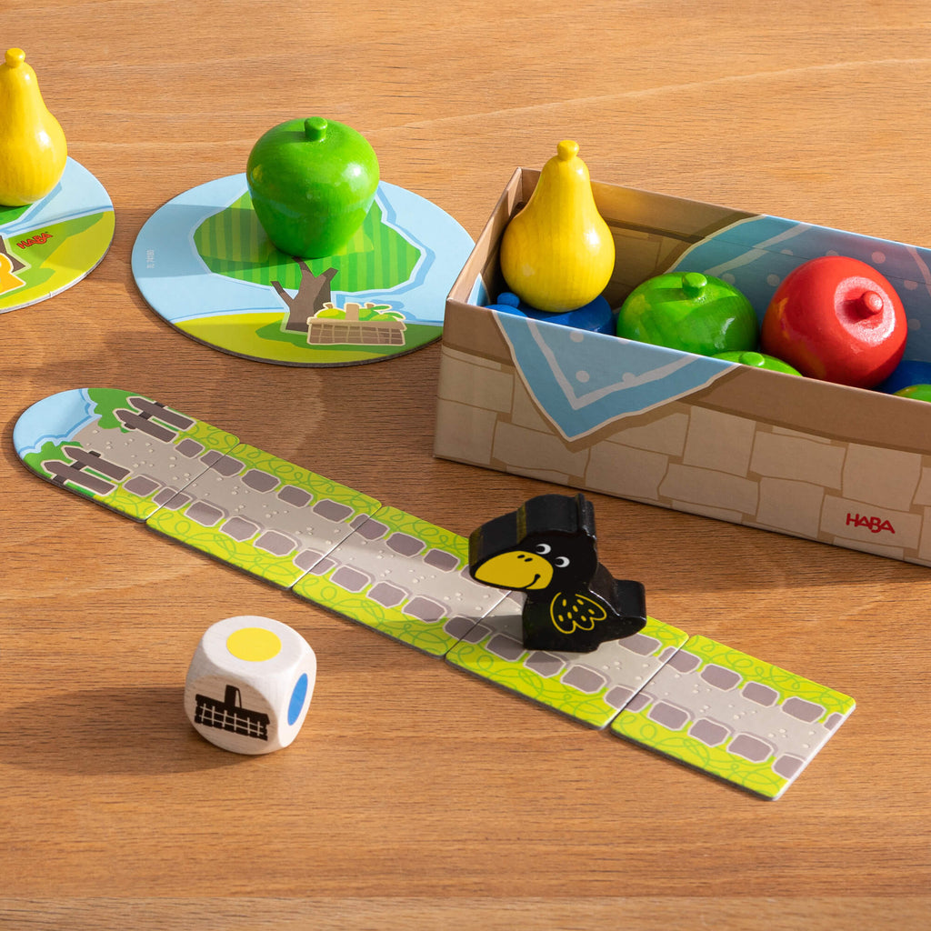 HABA My First Orchard wooden fruit and game pieces
