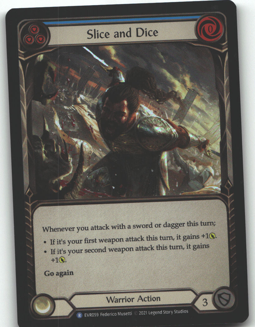 Slice and Dice (Blue) | Near Mint / English / 1st Edition Rainbow Foil