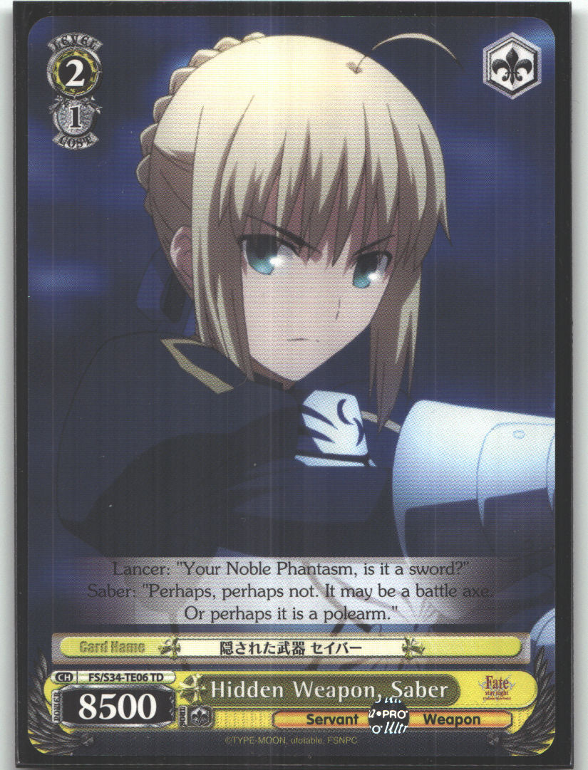 Hidden Weapon, Saber (TD)