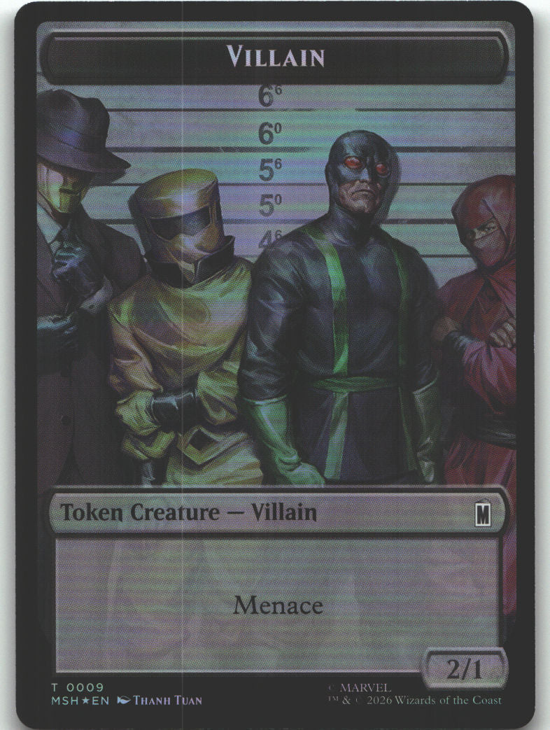 Villain (0025) // Robot Villain (0026) Double-Sided Token (Surge Foil)