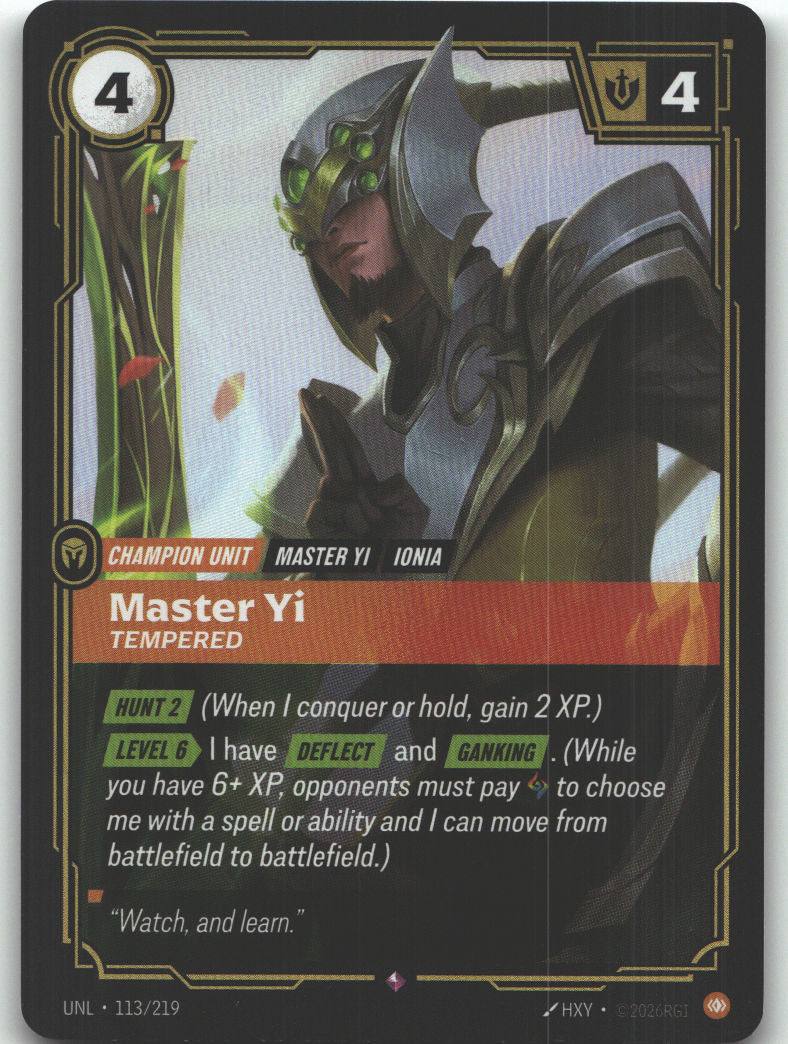 Master Yi, Tempered