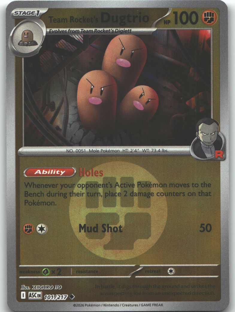 Team Rocket's Dugtrio - 101/217 (Energy Symbol Pattern)