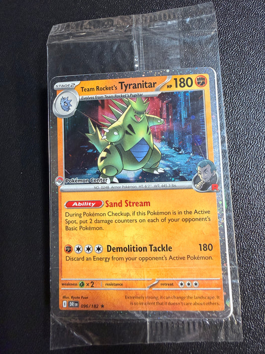 Team Rocket’s Tyranitar 096/182 Pokémon Center Stamped Promo - Sealed
