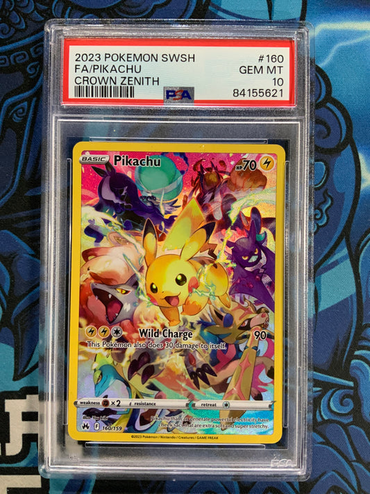 Pikachu Full Art Crown Zenith 160/159 PSA 10