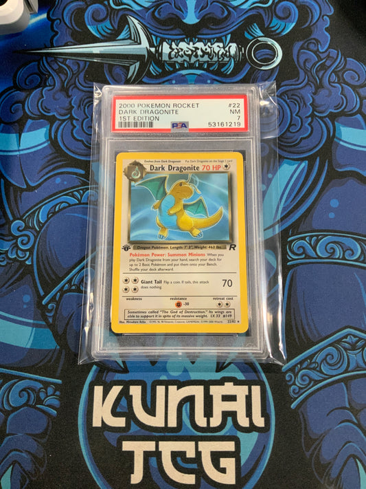 Dark Dragonite 1st Edition Rocket PSA 7