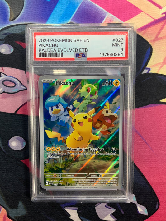 Pikachu - Paldea Evovled ETB - 027 - PSA 9