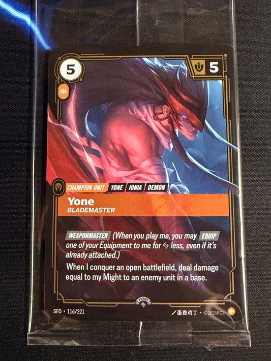 Riftbound Yone Blademaster SFD 116/221 Stamped Promo - Sealed