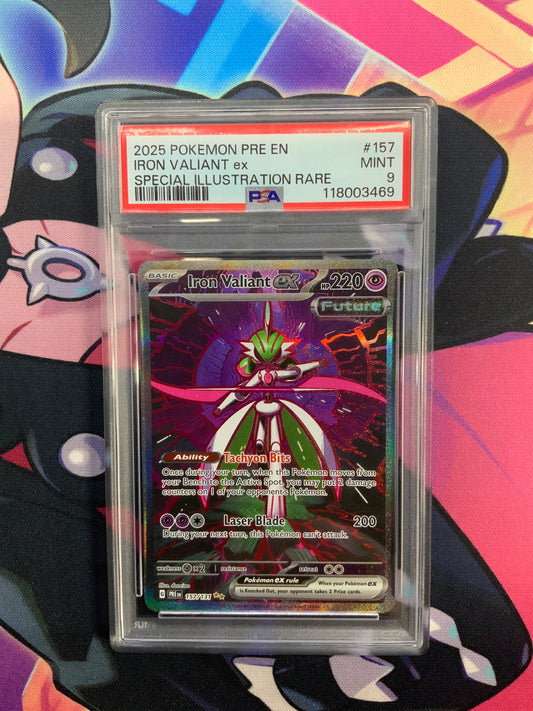 Iron Valiant ex - 2025 Pokémon Prismatic Evolutions - 157 - PSA 9