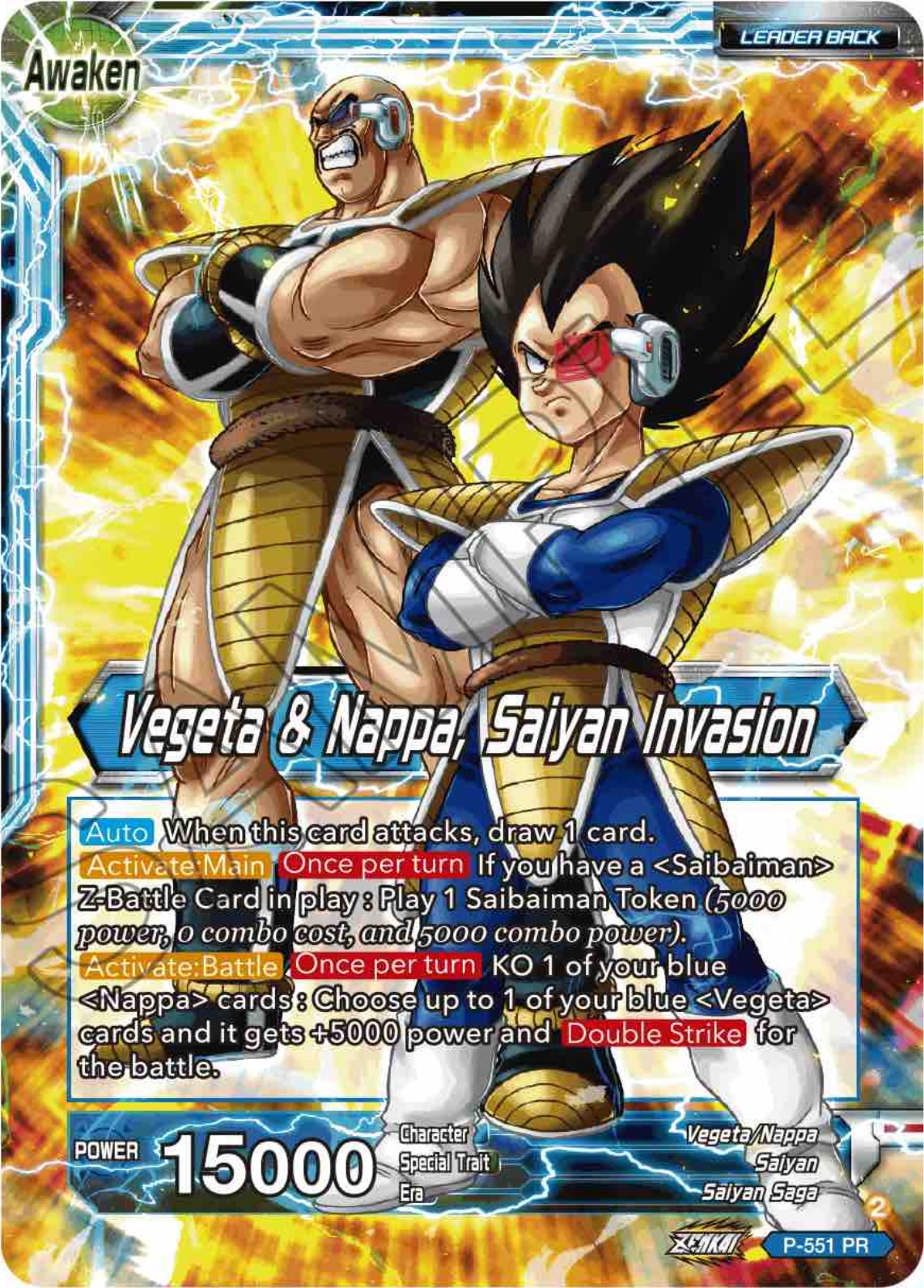 Nappa // Vegeta & Nappa, Saiyan Invasion