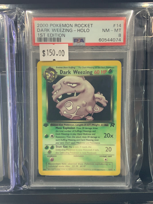 Dark Weezing Holo 1st Edition 14/82 PSA 8
