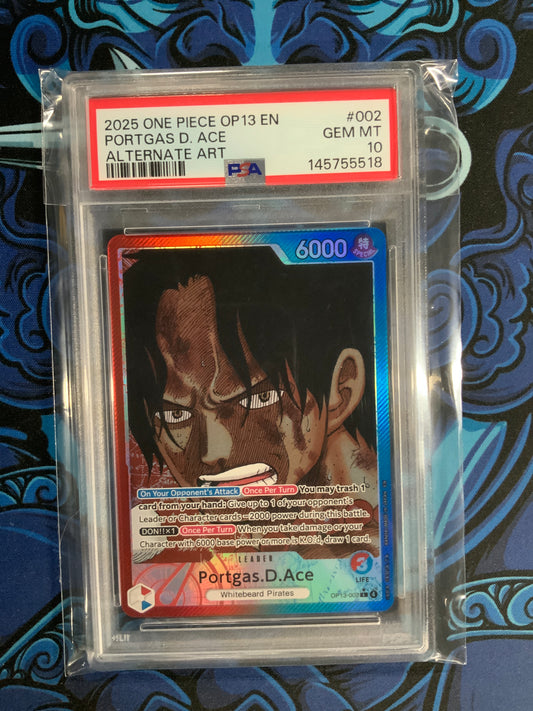 Portgas.D.Ace OP13 Alternate Art Leader PSA 10