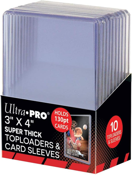 Ultra Pro 3" X 4" Super Thick 130PT Toploader 10ct