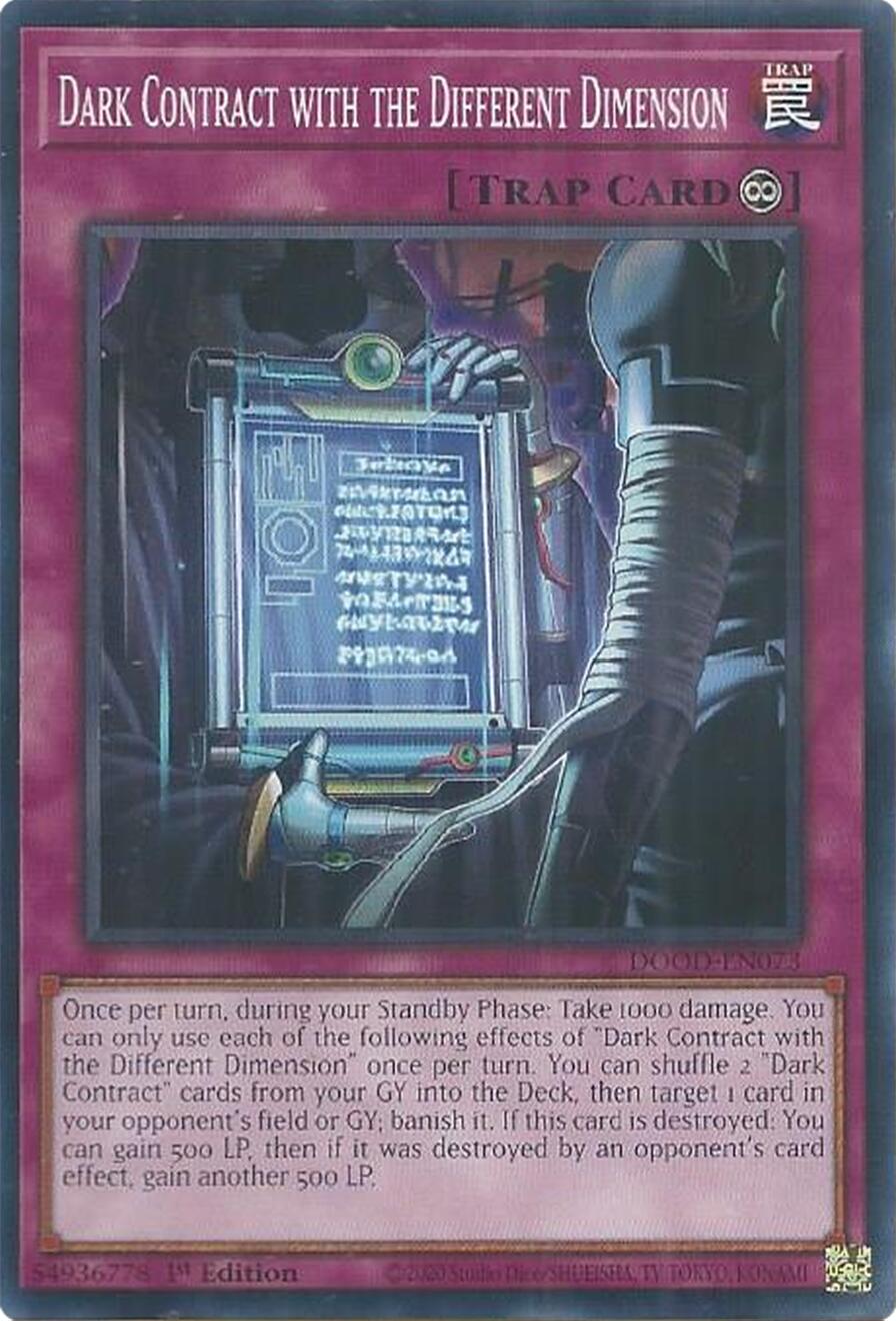 Dark Contract with the Different Dimension