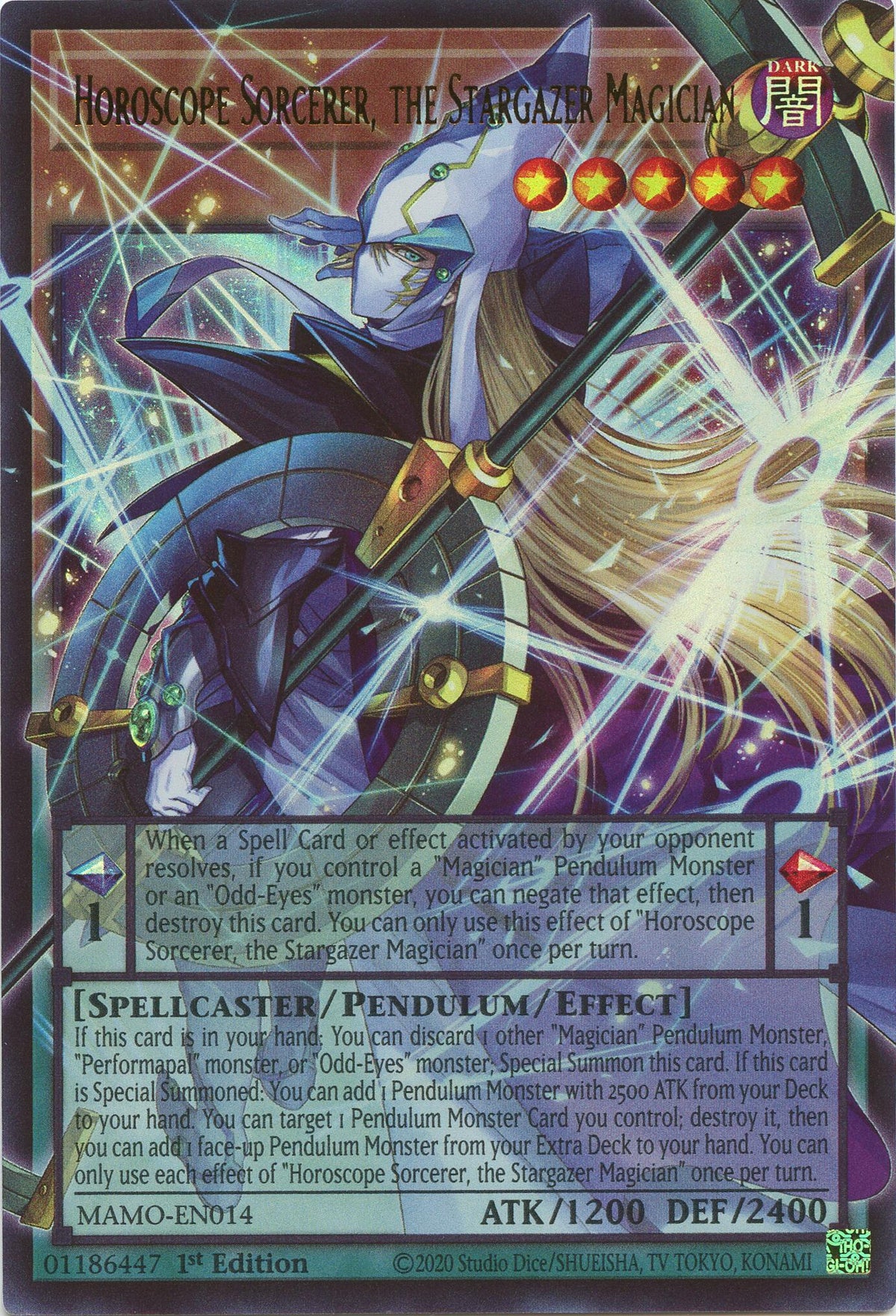 Horoscope Sorcerer, the Stargazer Magician (Extended Art)