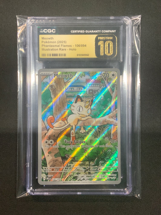 Meowth Illustration Rare Phantasmal Flames CGC PRISTINE 10