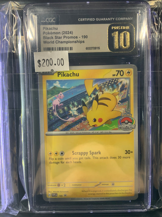 Pikachu World Championships SVP190 CGC Pristine 10