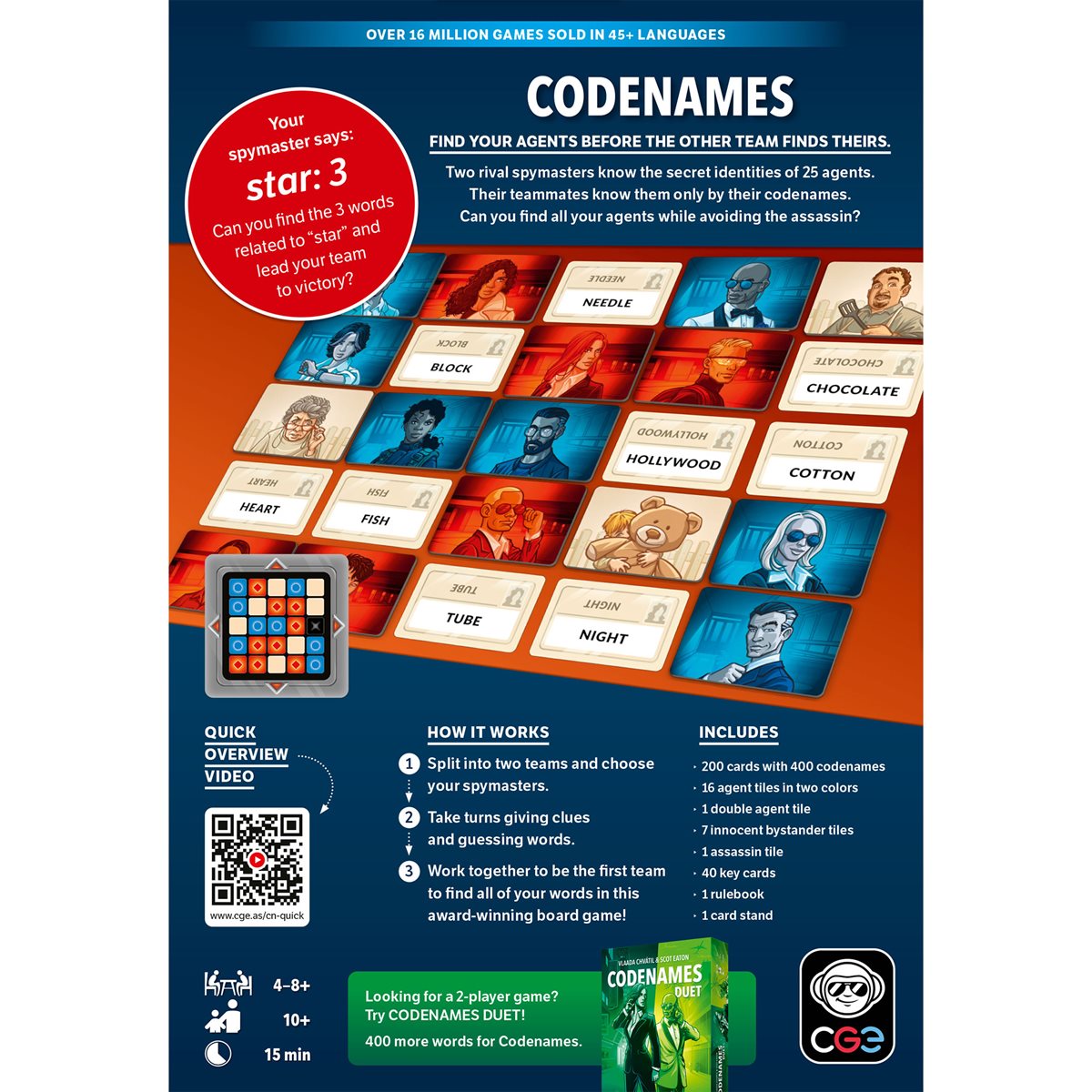 Codenames New Edition gameplay overview and contents