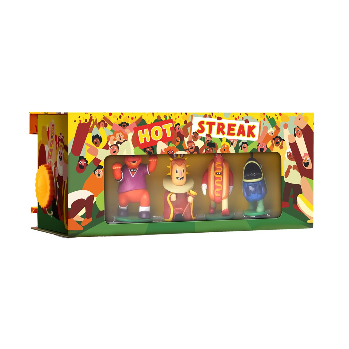 Hot Streak English game box and four mascot racers