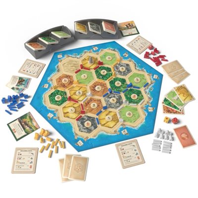 CATAN 6th Edition modular island board and components