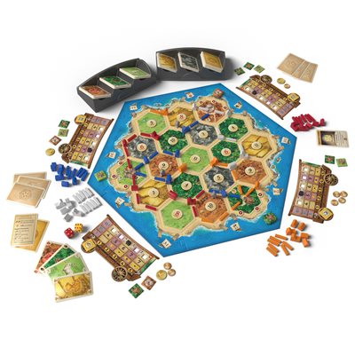 CATAN Traders & Barbarians 6th Edition game setup and components