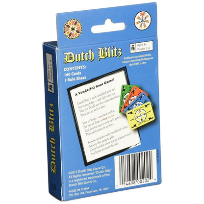 Dutch Blitz Blue Expansion Pack box back and cards