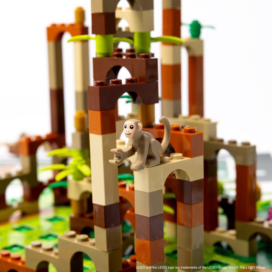 LEGO Monkey Palace monkey figure on a brick-built palace