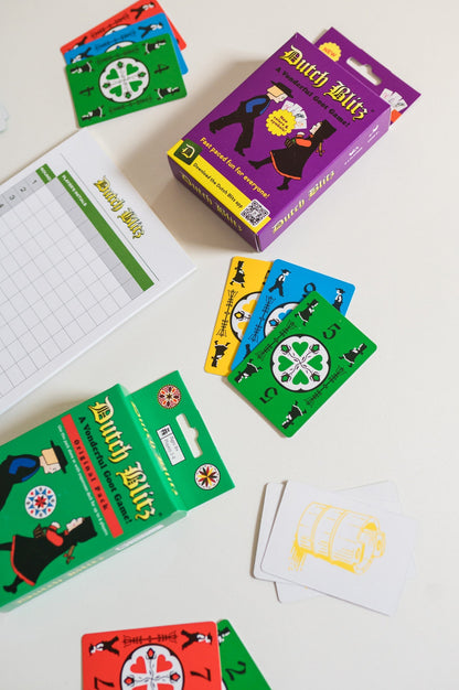 Dutch Blitz Purple Expansion Pack, Original Pack, cards, and score sheet