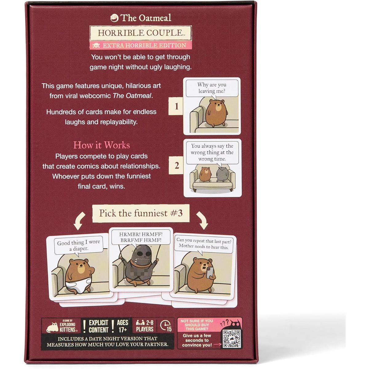 Horrible Couple Extra Horrible Edition English game box back