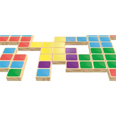 Chromino wooden tiles in play
