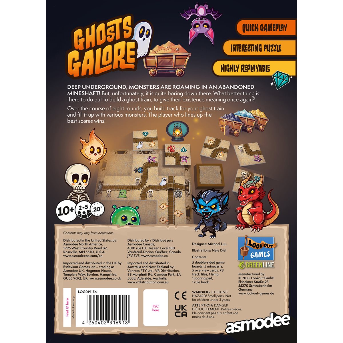 Ghosts Galore English game box back