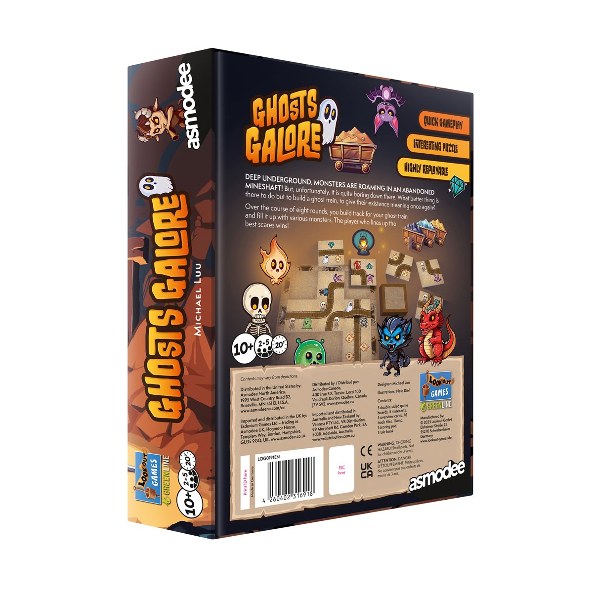 Ghosts Galore English game box rear perspective