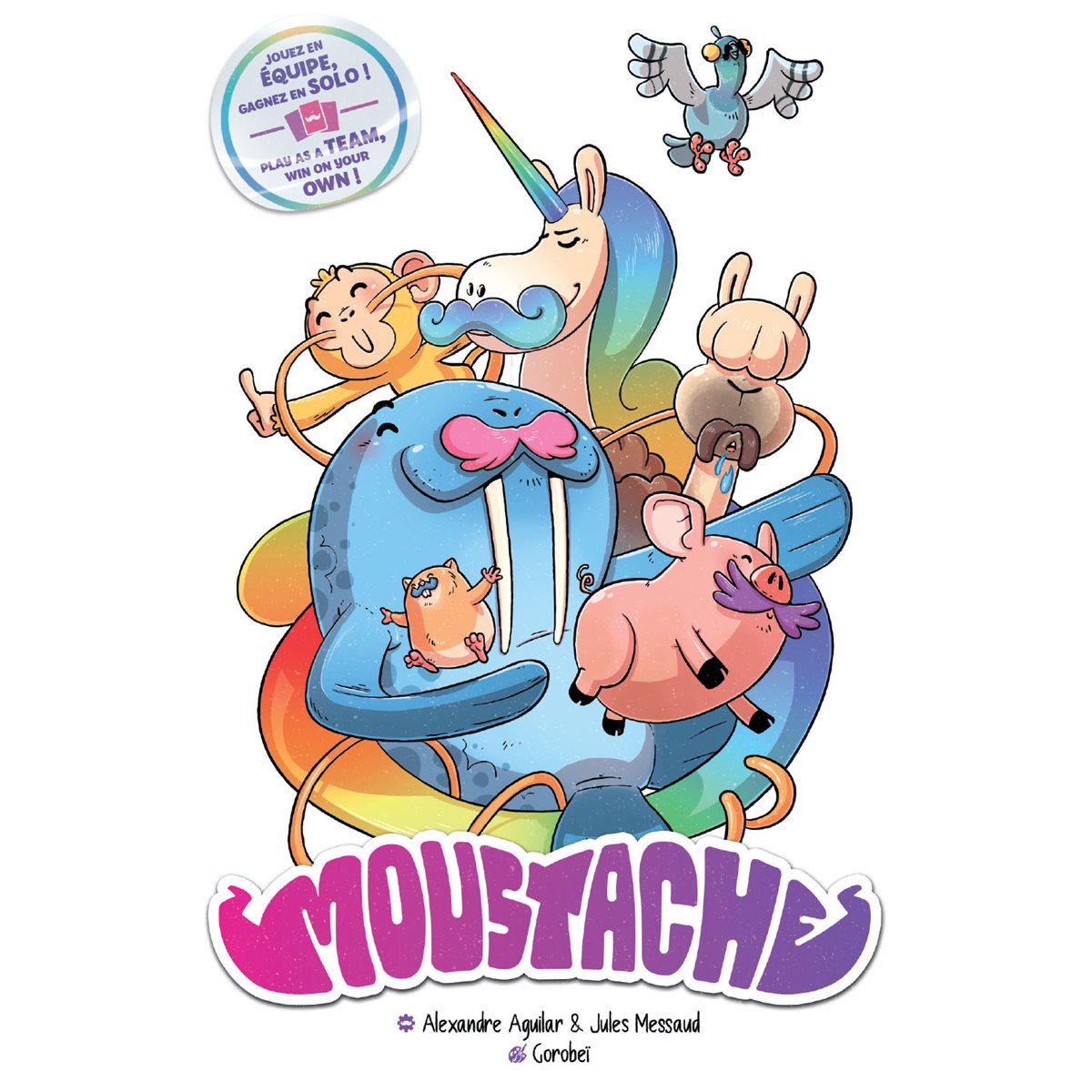 Moustache card game illustrated cover artwork