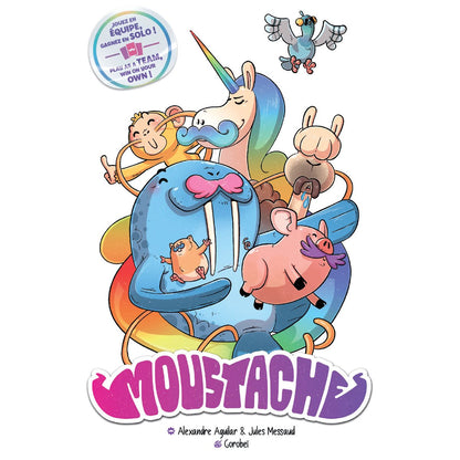 Moustache card game illustrated cover artwork