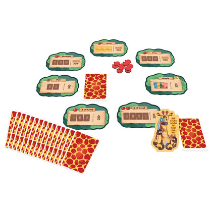 Giraffe Raffe cards reward boards and tokens