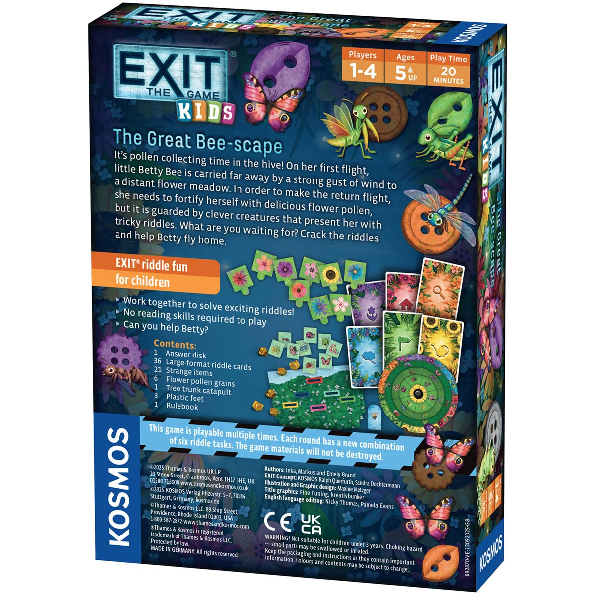 EXIT Kids The Great Bee-scape game box back