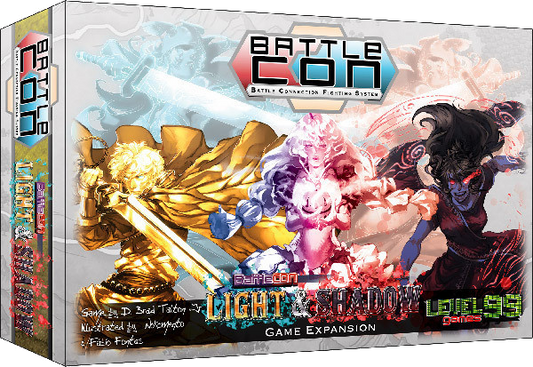 BattleCON Light & Shadow expansion box featuring four illustrated fighters