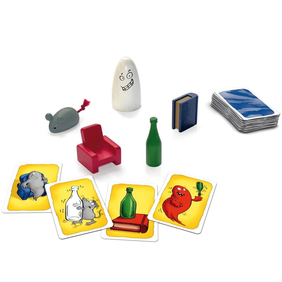 Ghost Blitz cards and wooden game pieces