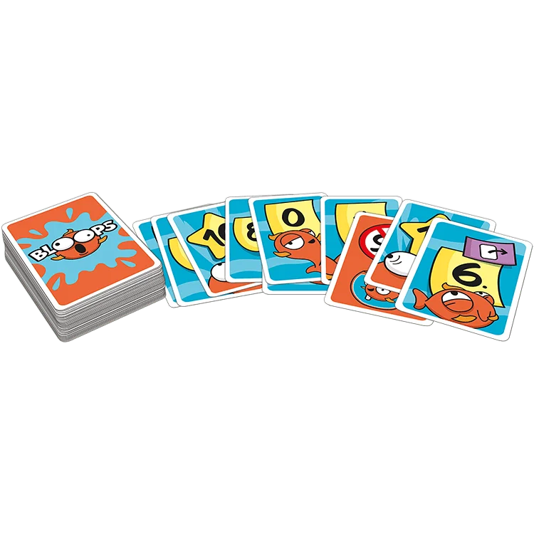 Bloops card deck with numbered fish cards and special-effect cards