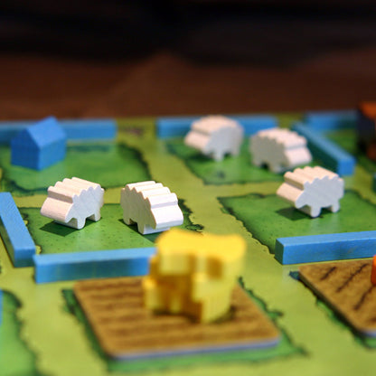 Agricola Revised Edition wooden sheep on the game board