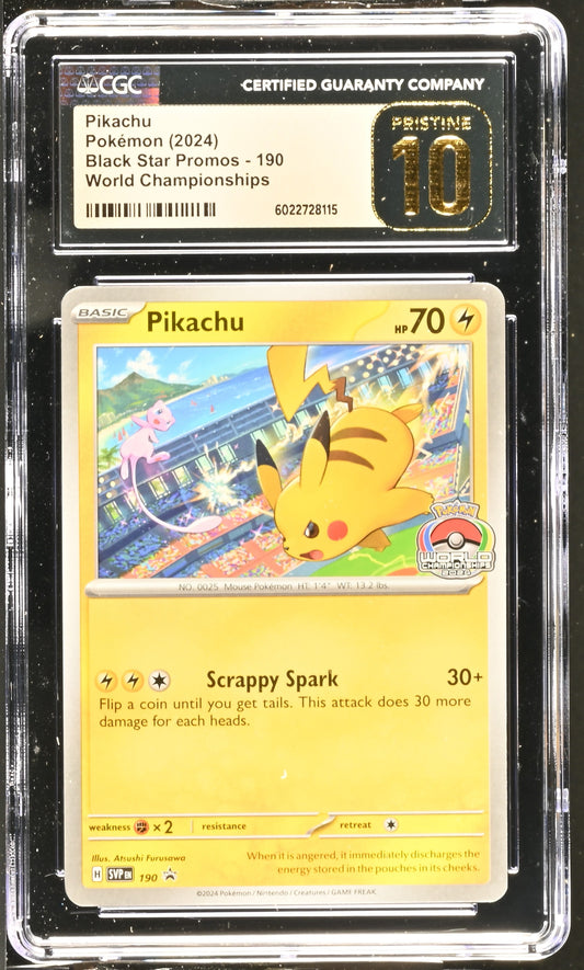 Pikachu World Championships CGC Pristine 10 cert 6022728115 front